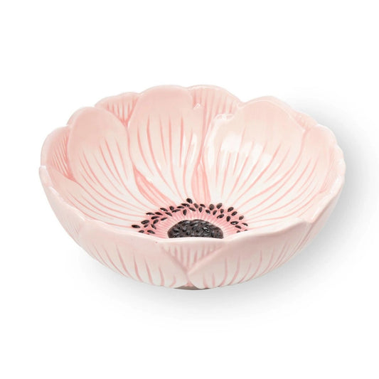 Pink Poppy Flower Cereal Bowl