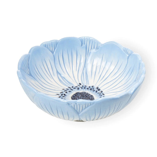 Blue Poppy Flower Cereal Bowl