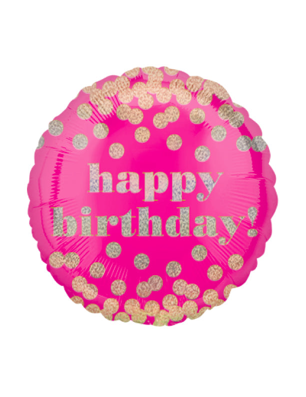 Foil Balloon - 18" Happy Birthday Dot