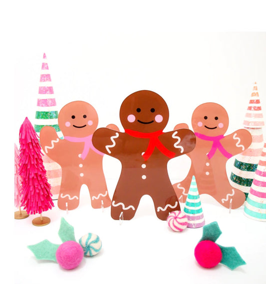 Acrylic Gingerbread Men Standing Decor for Christmas