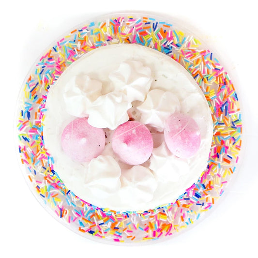 Sprinkle Filled Acrylic Cake Plate - Serving Tray