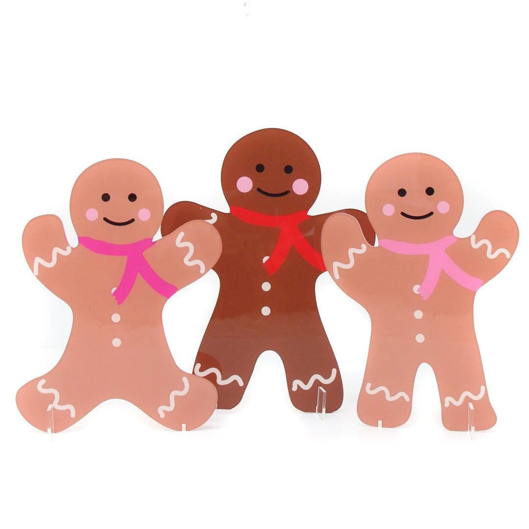Acrylic Gingerbread Men Standing Decor for Christmas