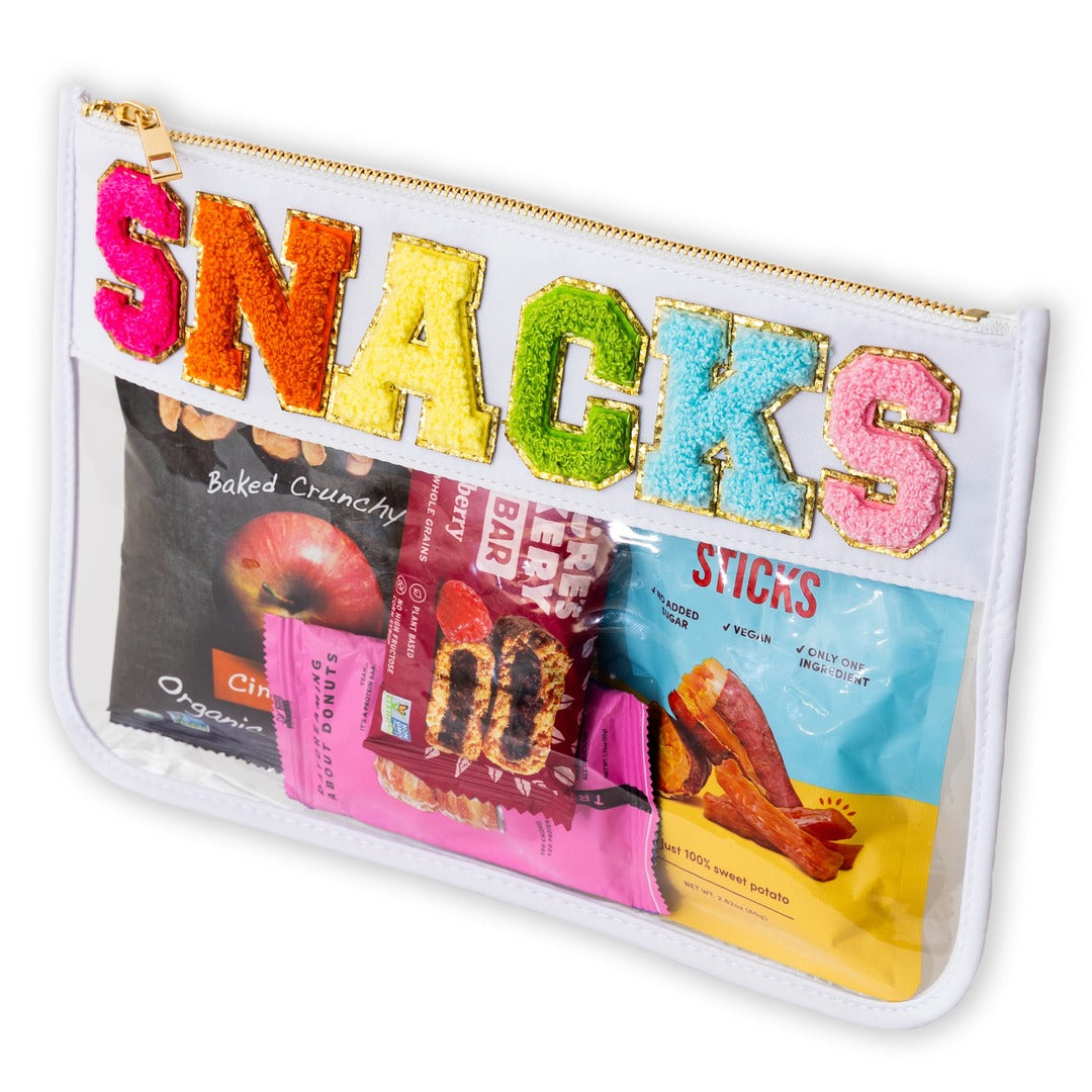 Letter Pouch - SNACKS (white)
