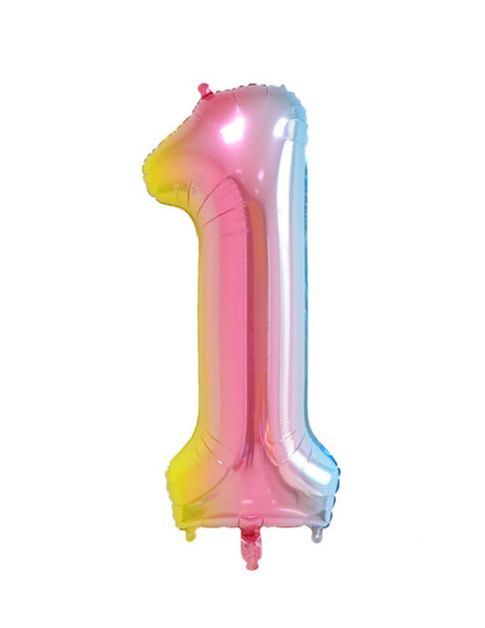 Rainbow Ombre Number Balloon - 32" (Number 1)